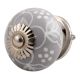 Dark Grey Floral Ceramic Cabinet Knob Online